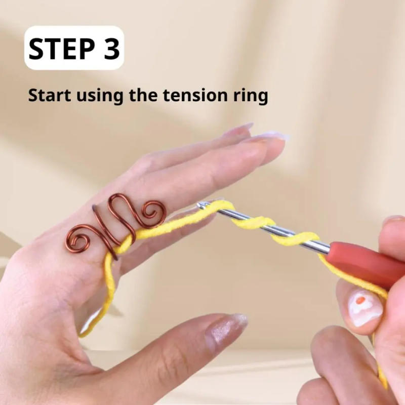 Description Picture 4 of item1pc Handmade Crochet Tension Ring Adjustable Hook Ring Yarn Tension Ring For Crochet Lovers Sewing Knitting Accessories