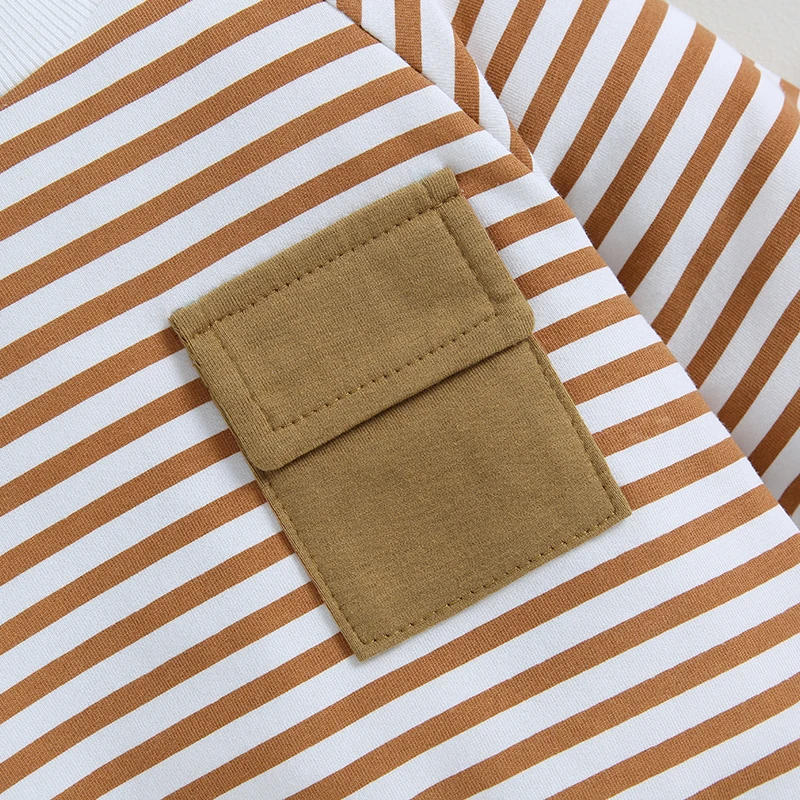 Description Picture 6 of itemNewborn Baby Sweatshirt Casual Stripe Print Long Sleeve Pullovers Autumn Shirt for Toddler Girls Boys