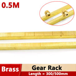 1pcs 0.5M Brass Gear Rack 0.5 Module Copper Straight Teeth Drive Rack Length 300mm 500mm 8x8mm 8x10mm 10x10mm Gear Rack