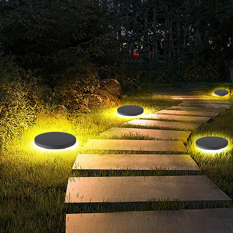 Description Picture 5 of itemInsert Lawn Lamp Outdoor Landscape Garden Greening Lawn Lamp Led Simple Round Aluminum Insert Road Floor Underground Spotlight