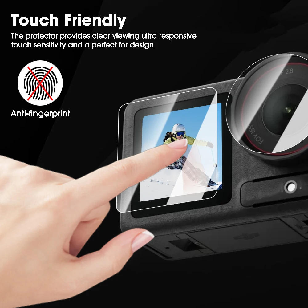 Description Picture 5 of item9in 1 Tempered Glass Camera Screen Protectors for DJI Osmo Action 5 Pro Lens Cover Full Coverage Anti-scratch Protective Films