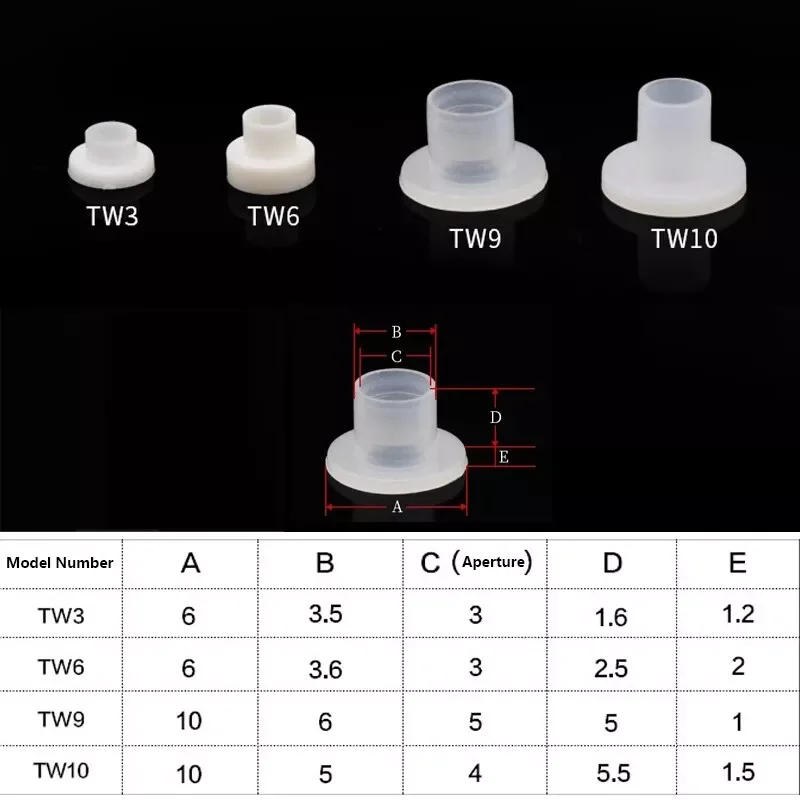 Description Picture 2 of item10-50Pcs TW3/TW6/TW9/TW10 T Type Nylon Plastic Washer Transistor Gasket Insulation Spacer Screw Thread Protector