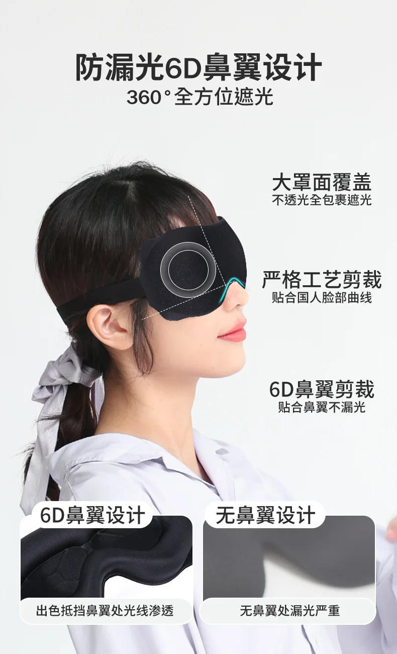Description Picture 3 of item3D Sleeping Mask Block Out Light Sleep Mask For Eyes Soft Sleeping Aid Eye Mask for Travel Eyeshade Night Breathable Slaapmasker