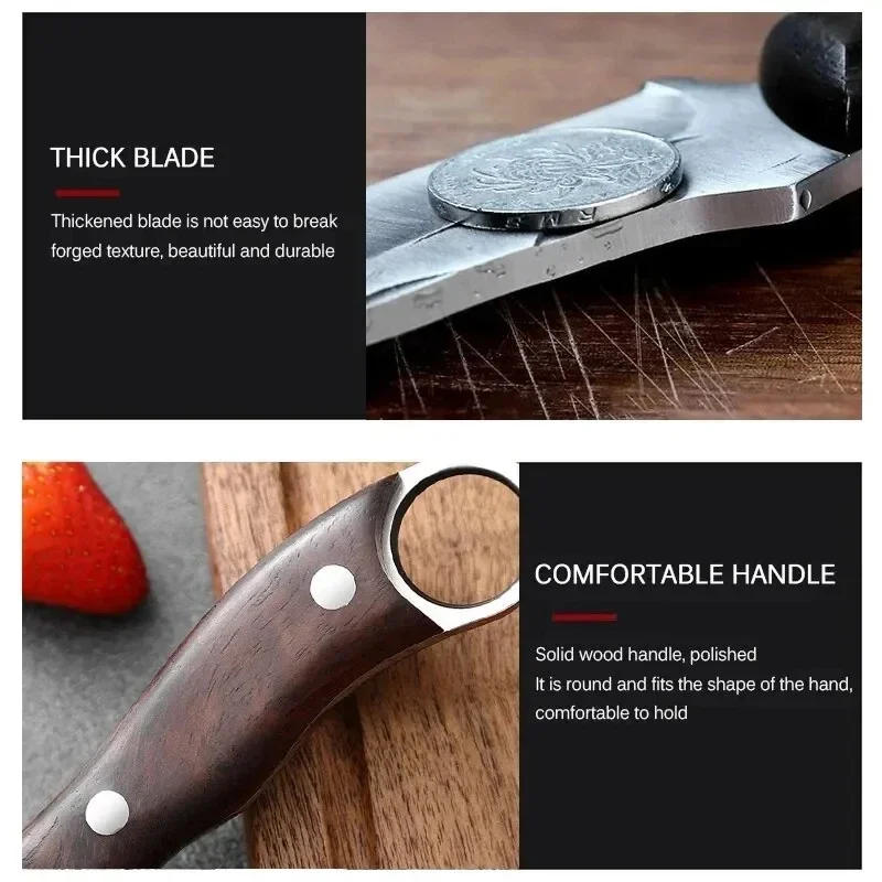 Description Picture 5 of itemStainless Steel Boning Knife Meat Cleaver Kitchen Knife Handmade Forged Chef's Knife for Household Wooden Handle Butcher Knife