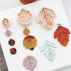 Full Autumn Leaves Earrings Cutting Die Soft Pottery Leaf Shaped for DIY Earring Jewelry Pendant Polymer Clay Molds Making Tools