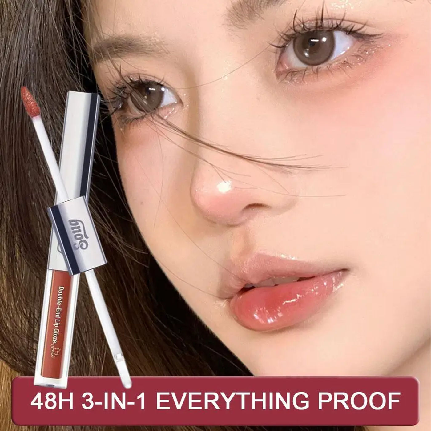 Description Picture 6 of itemSOUG Matte Lipstick Double Head Lip Coat 24HR Non-stick Cup Lip Gloss Tint Plumper Long Lasting Waterproof Lipstick Makeup