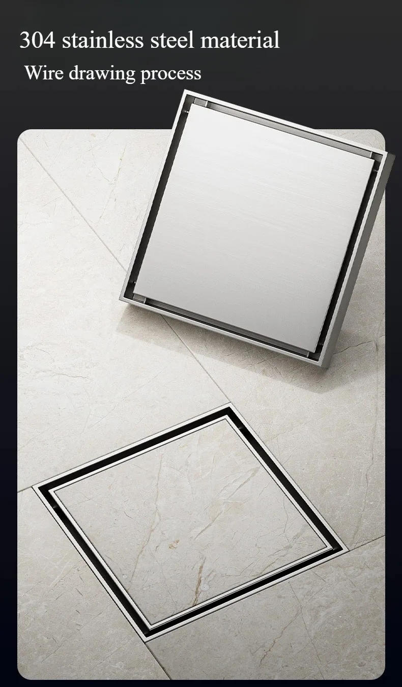 Description Picture 6 of itemInvisible floor drain with tiles in the bathroom, 304 stainless steel deodorant floor drain