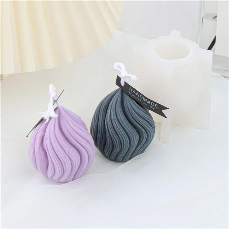 Description Picture 5 of itemArtistic Geometry 3D Candles Molds Carved Wavy Candle Irregular Stripes DIY Columnar Silicone Candle Mould For Home Decoration