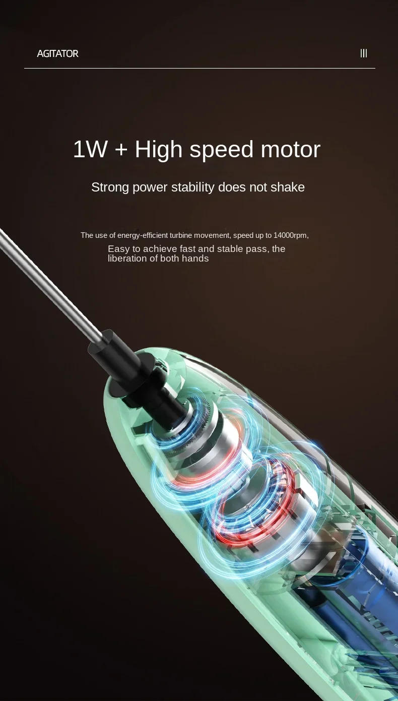 Description Picture 6 of itemHandheld Milk Frother Kitchen Powerful Electric Foam Maker With Stand Battery Powered Foamer Blender Drink Mixer For Coffee