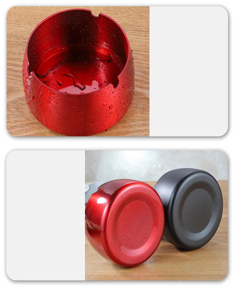 Description Picture 3 of itemStainless Steel Cigarette Ashtray, Circular, Anti Drop, Home, Bedroom, Office, Desktop, Windproof