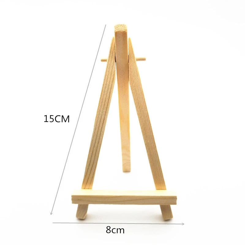 Description Picture 2 of item10pcs Wood Mini Easel Frame Desktop Triangle Display Stand Wedding Table Card Stand Holder Children Painting Craft Artist Tripod