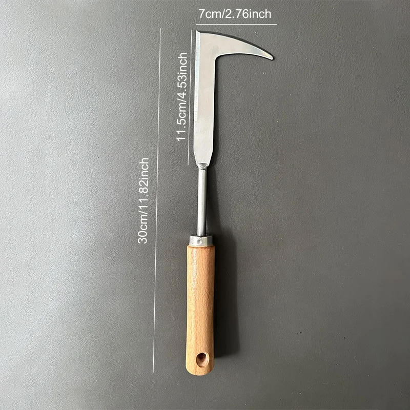 Description Picture 6 of item1pc, Mower Sickle Road Crack Weeding Machine Crack Weeding Tool Manual Weeding Machine Heavy Duty Carbon Steel Garden Hand Shove