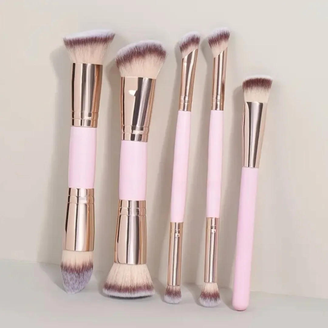 Description Picture 4 of item5PCS Dual-Ended Foundation Blush Brush Soft Bristles Professional Cosmetic Loose Powder Brush Concealer Blush Brush Makeup Tools