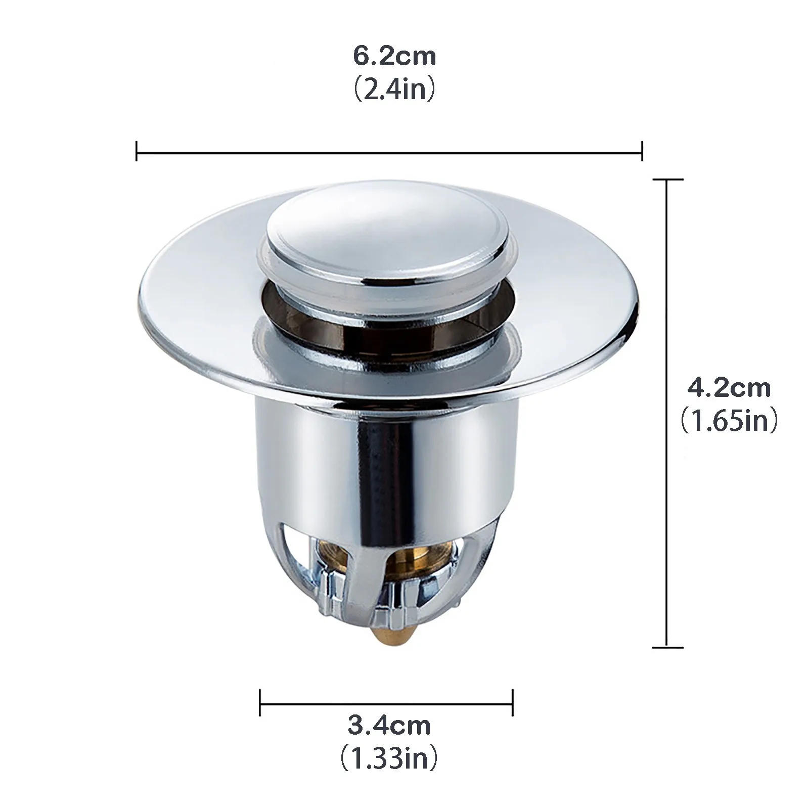 Description Picture 3 of itemPress Bounce Basin Pop-up Drain Filter Bathroom Shower Sink Filter Plug Hair Extension Bath Plug Kitchen Hardware Accessories