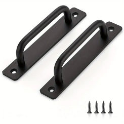 2pc/6pcs Barn Door Handles, Sliding Door Handle, 5" Hole Center Barn Door Handles, Black Cabinet Handles, Door Pull Handle