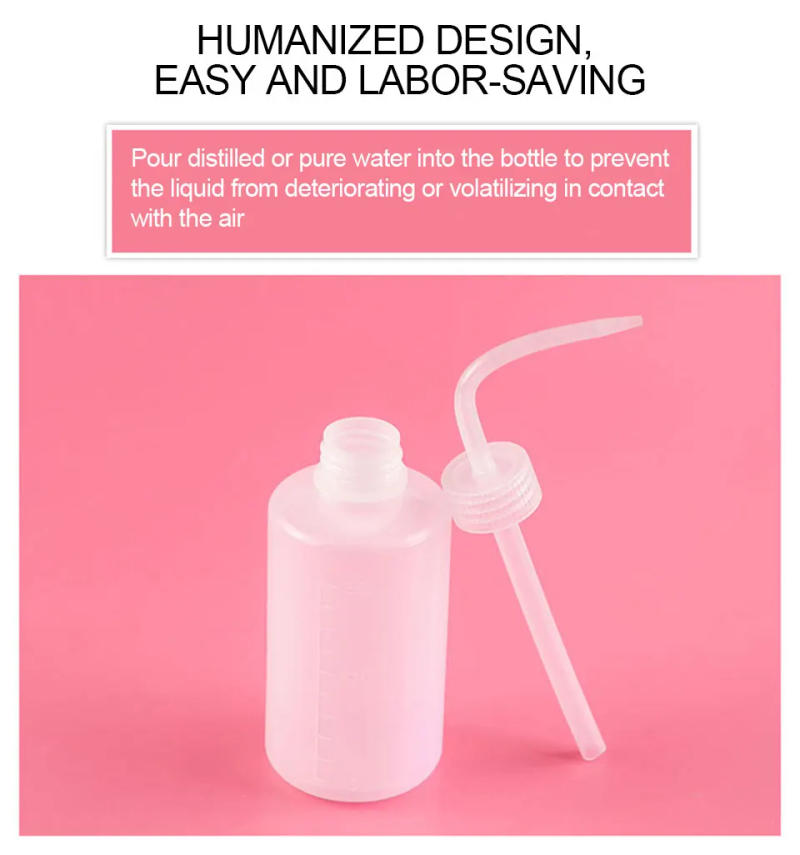 Description Picture 4 of item250/500ml Eyelash Cleaning Washing Bottle Curved Spout Cleaner Waterproof Eyebrow Remover Bottle Eyelash Extension Makeup Tool