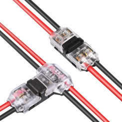 5Pcs 2 Pin 3/2 Way Wire Connector, Universal Compact Wire T Tap I Type Connectors Electrical Wire Connection Self-Stripping