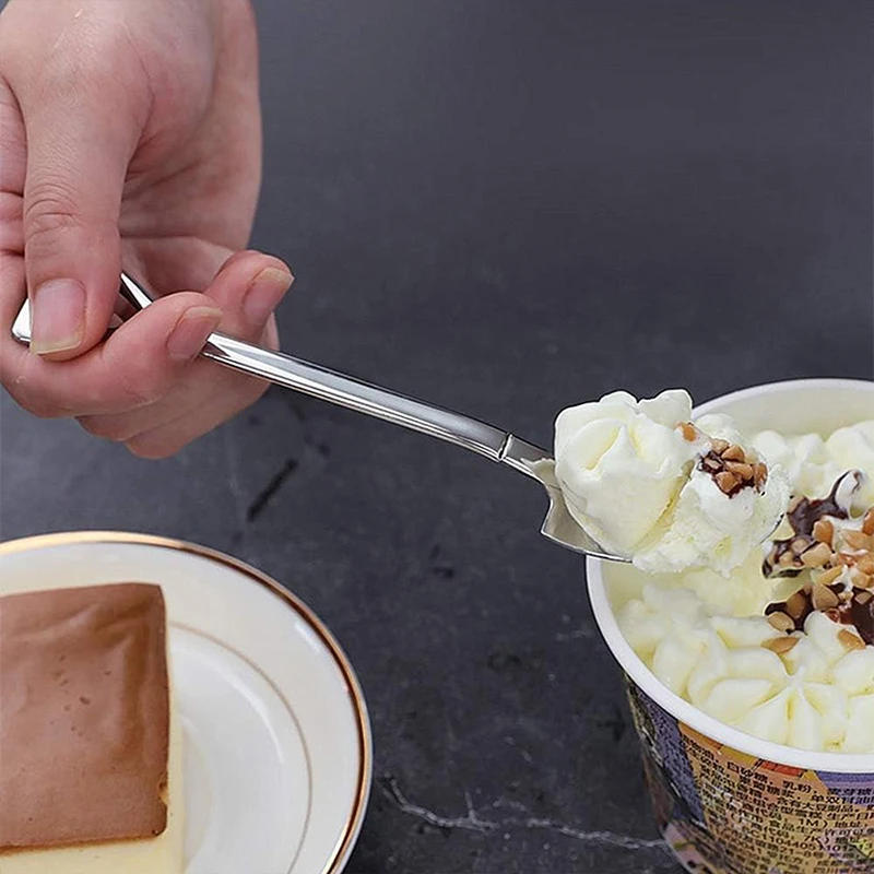 Description Picture 6 of item20/1Pcs Stainless Steel Shovel Spoon Gold Silver Coffee Spoons Ice Cream Dessert Scoops Teaspoon Kitchen Tableware Cutlery Set