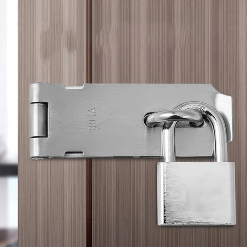 Description Picture 2 of item1Set Burglar-proof Household Door Clasp Lock Gate Bolt Shed Latch Padlock Hasp With 3pcs Keys For Drawers Lockers Tool Boxes