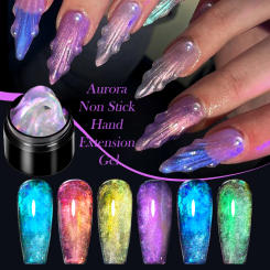 LILYCUTE 7ml Auroras Non Stick Hand Solid Extension Gel Nail Polish 3D Carving Flower Soak Off Nail Art Acrylic Hard Gel Varnish