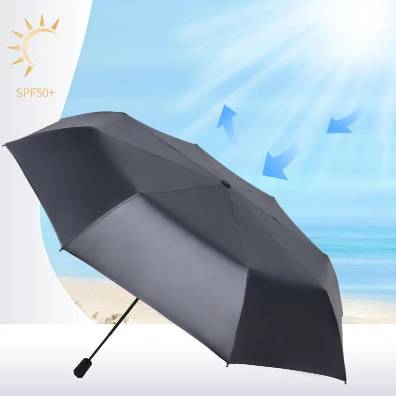 Description Picture 4 of itemRed Leaf Cartoon Animation Rain Umbrella, Black Coating, Anti UV Windproof, Cute Beach Sweethearts Umbrella, Inner Printing Cat