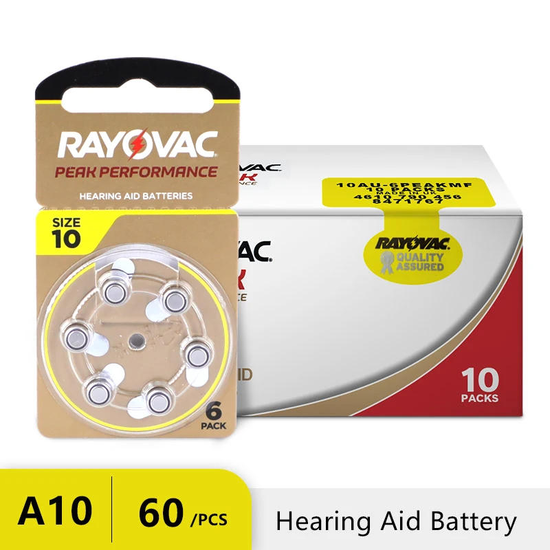 Description Picture 3 of itemRAYOVAC PEAK Zinc Air 60 PCS High Performance Hearing Aids Batteries A10 10A 10 PR70 Hearing Aid Battery A10 For Hearing Aids
