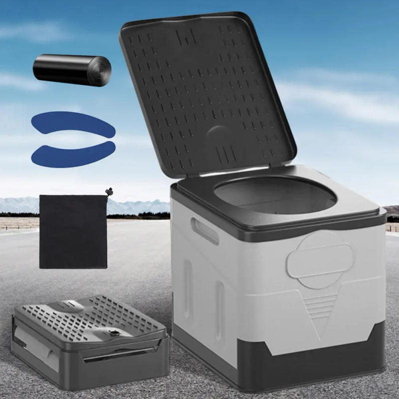Description Picture 6 of itemTravel Portable Car Emergency Toilet with cover Outdoor Camping Folding Toilet Strong Bearing Capacity Trash Can Car Seat Toilet