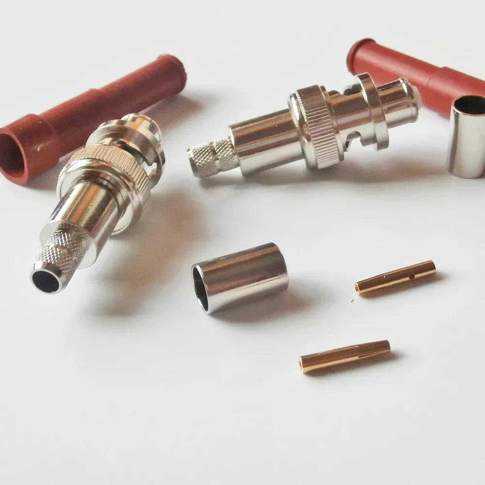 Description Picture 2 of item1 Pcs RF Coax Connector Socket RPBNC RP BNC Male High Voltage Power SHV 5000V 5KV Crimp for RG8X RG-8X LMR240 RG59 Cable Plug