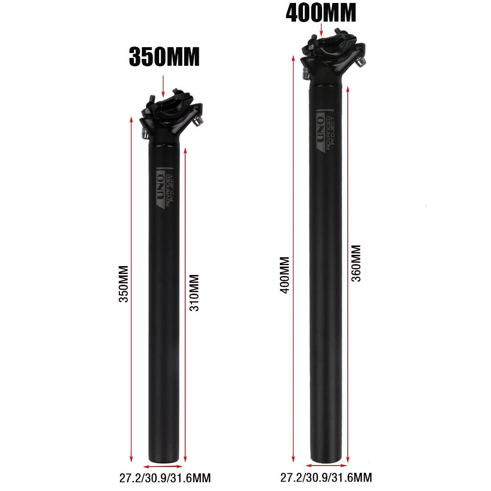 Description Picture 4 of itemUNO Mountain Bike Seatpost 27.2/30.9/31.6MM 350/400MM Seat Post Tube Aluminum Alloy MTB Road Cycling Bicycle SeatPost Bicycle Pa