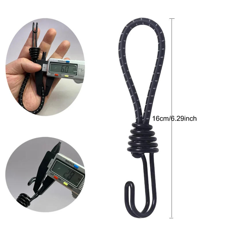 Description Picture 6 of item10pcs Tent Elastic Rope Cord Hook Versatile Outdoor Camping Canopy Tarp Tent Fixing Cord String Carabiner Hooks Accessories