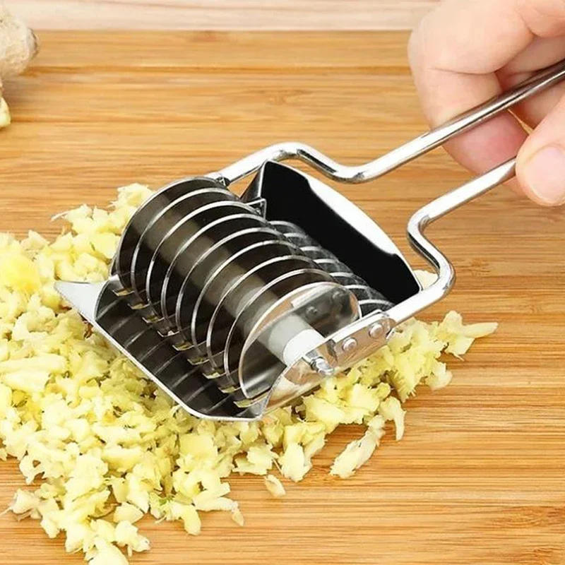 Description Picture 5 of itemStainless Steel Dough Lattice Roller Cutter Manual Multifunctional Noodle ShallotGarlic Roller Cutter Pizza Slicer Baking Tool