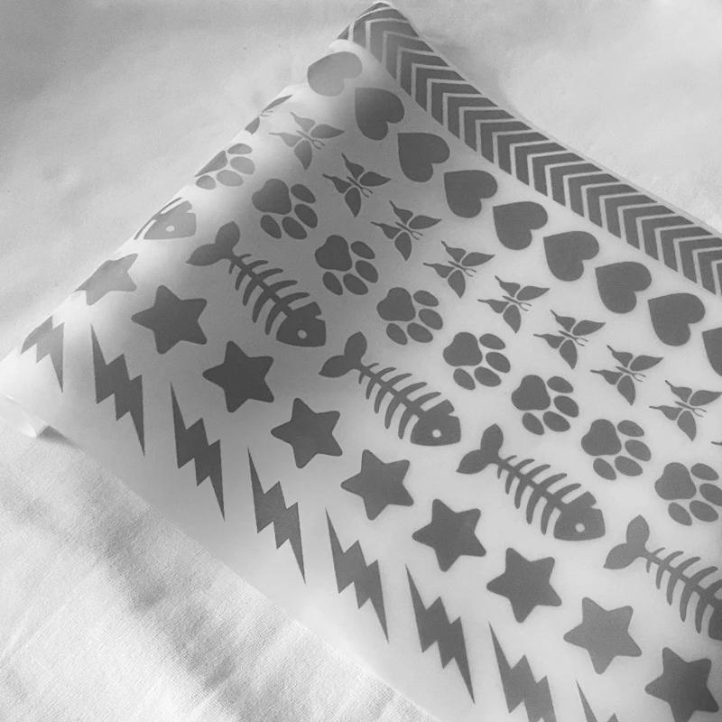 Description Picture 5 of item3X100cm Heat-Transfer Thermal Stickers Reflective Pet Tape Sticker Vinyl Film Silver Iron On Reflective Diy Sewing Crafts