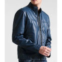 New Men's Genuine Blue Lambskin Real Leather Lightweight Leather Jackets