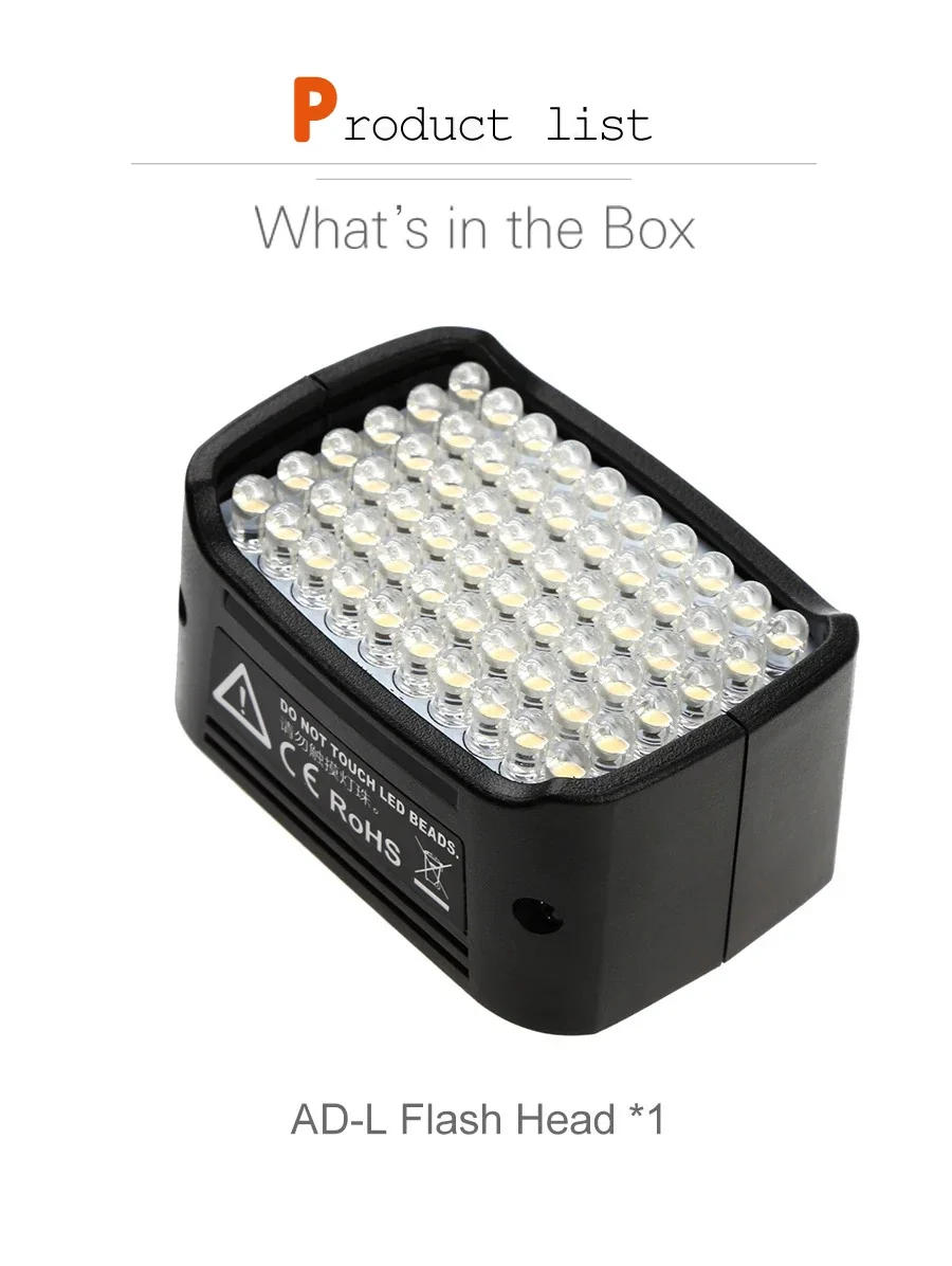 Description Picture 4 of itemGodox AD-L LED Light Head Dedicated for AD200 Portable Outdoor Pocket Flash Accessories 60PCS LED Lamp