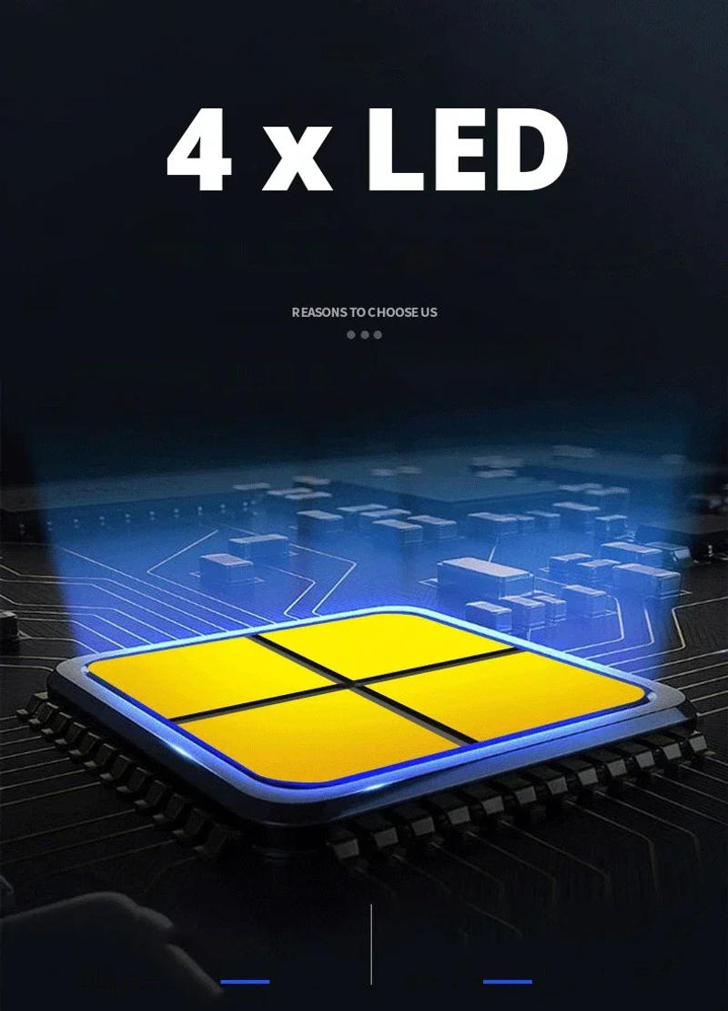 Description Picture 3 of itemHigh Power LED Flashlights Camping Torch With 4 Lamp Beads And COB Side Light Rechargeable Portable Hand Lantern 4 Lighting Mode