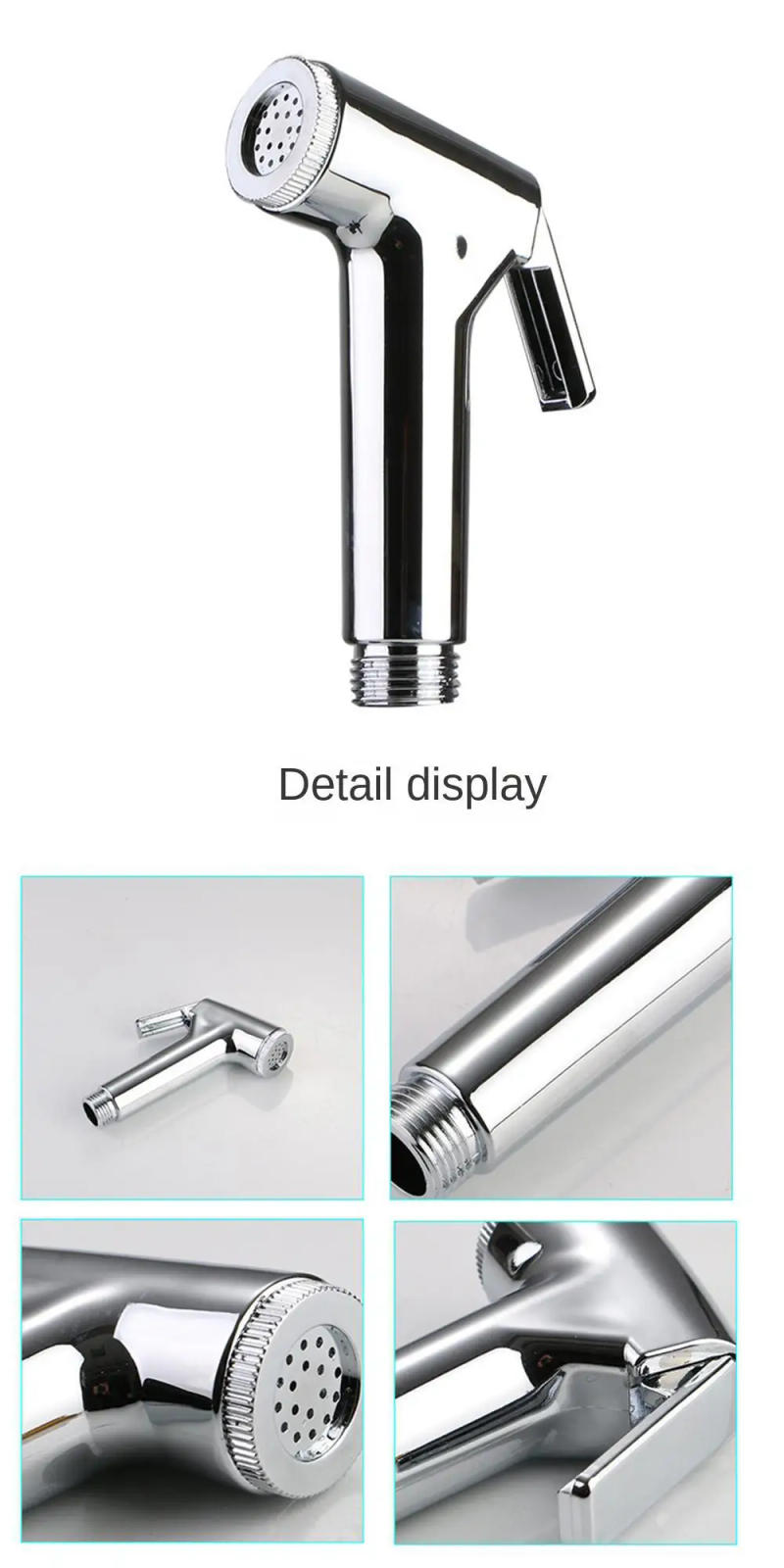 Description Picture 2 of item1/2PCS Toilet bidet Sprayer shower head silver plastic wc clean Handheld Bathroom accessories water hose spray wash Faucet anal