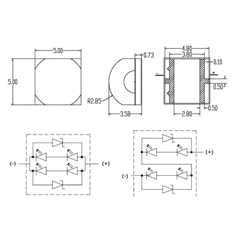 Description Picture 4 of item3V 6V 12V LED 20W 40W High Power 5050 7070 Chip Ceramic Bracket Lamp Beads Flashlight Headlight Searchlight