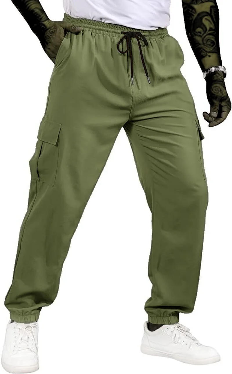 Description Picture 5 of itemMen's new multi pocket workwear pants, European and American high street trendy brand retro casual leggings, men's