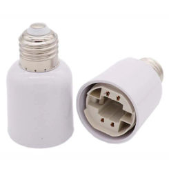 1PCS E27 to G24 Lamp Holder Converter Led Light Head Base E26 LED Saving Light Halogen Screw Bulb Socket Adapter White