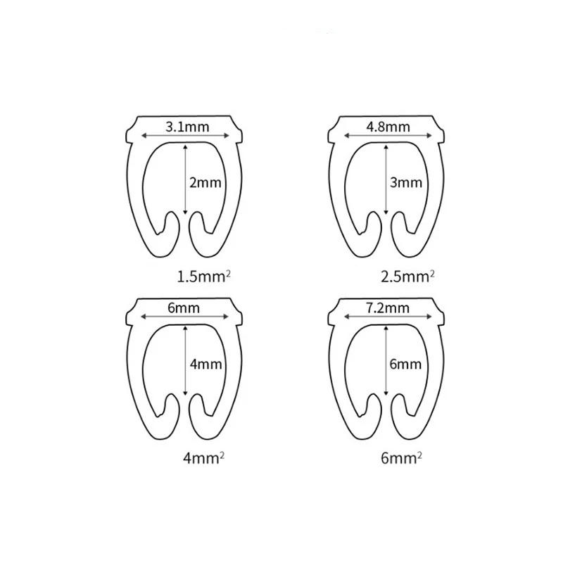 Description Picture 2 of item100pcs/Lot Cable Marker M Type CAT Digital Number Tube Cable Protector 6 Clip Network Ethernet Wire Number Snap Type Color