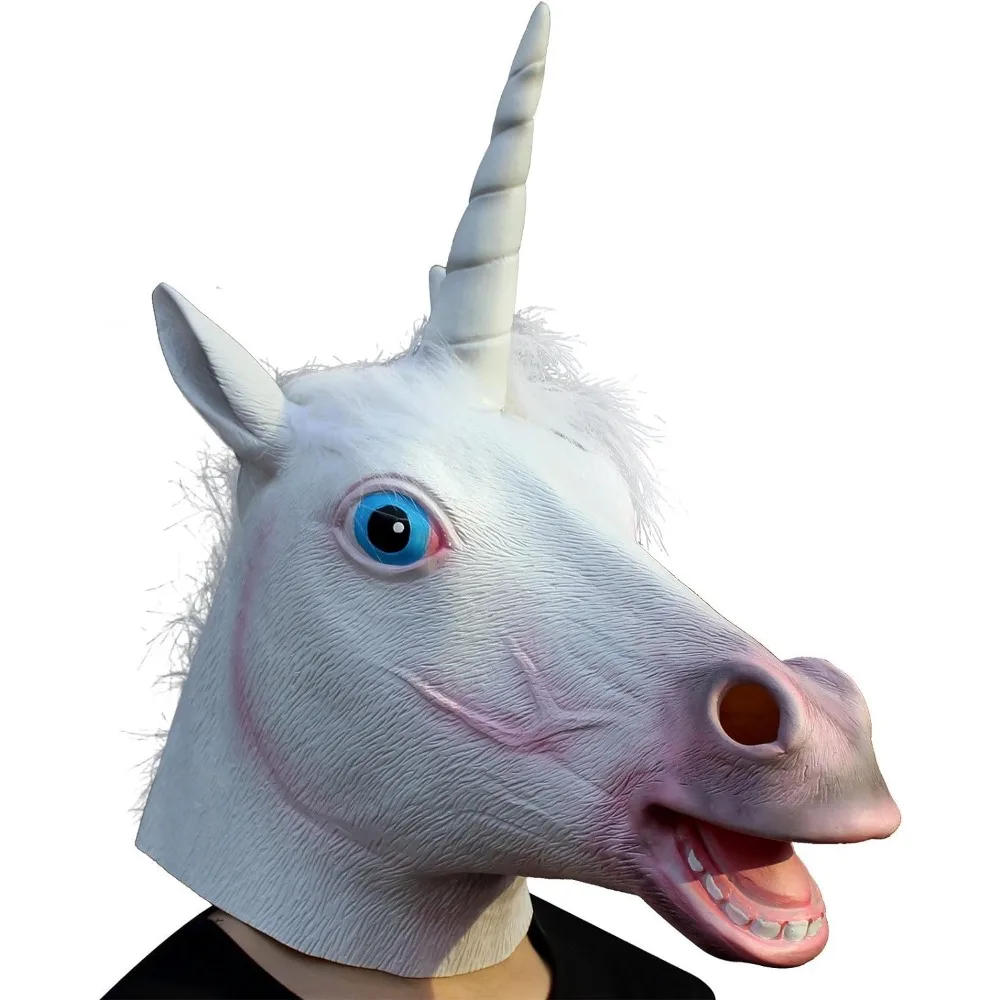 Description Picture 6 of itemAnimal Head Mask Costume Party Unicorn Horse Panda Luminous Head Mask Latex Funny Zoo Prop Full Face Covering Helmet Headgear