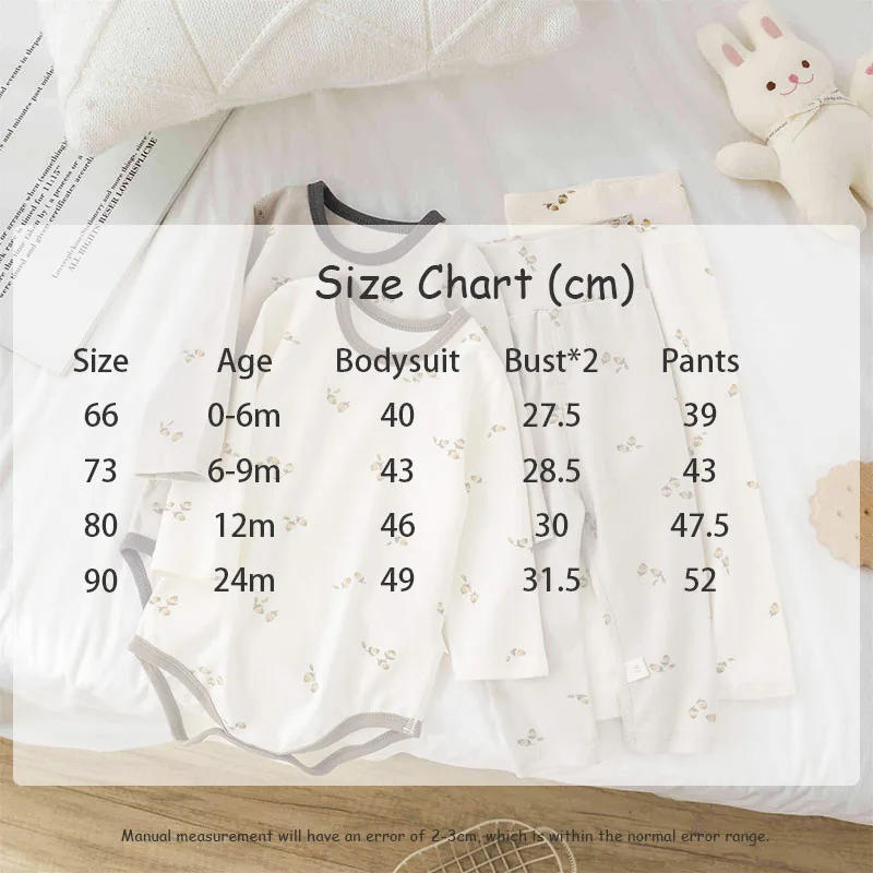 Description Picture 2 of itemBaby Clothes Pajamas Set Spring Autumn Toddler Boys Underwear Printed Bodysuit+Pants 2Pcs Girls Homewear Suit Toddler Long Johns