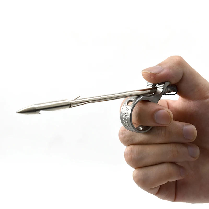 Description Picture 5 of itemMetal Slingshot Fish Dart Releaser Quick Launch Hunting Fishing Ring Protection Finger Outdoor Shooting Tools Accessories