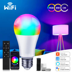 12W 15W 18W E27 Smart WiFi LED Bulb 85-265V Tuya Smart Life APP RF 2.4G Remote Google Home Alexa Voice Control Home Lighting