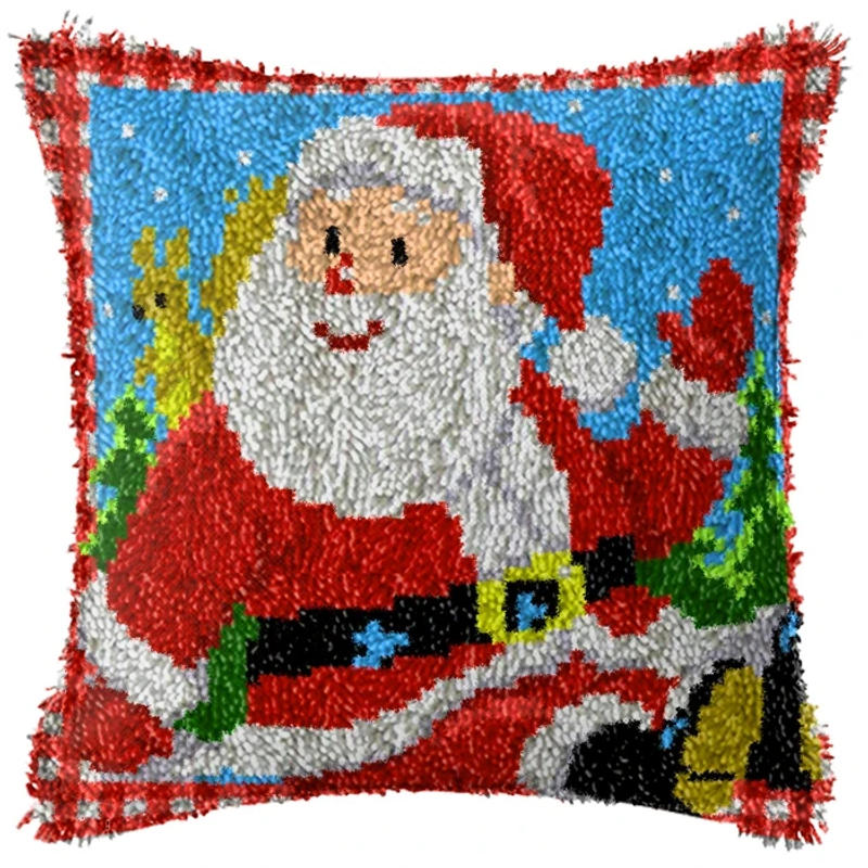 Description Picture 3 of itemChristmas Series Latch Hook Kit Mats Cushion Pillow DIY Crafts Outdoor Needlework Button Package Cushion Embroidery Latch Hook