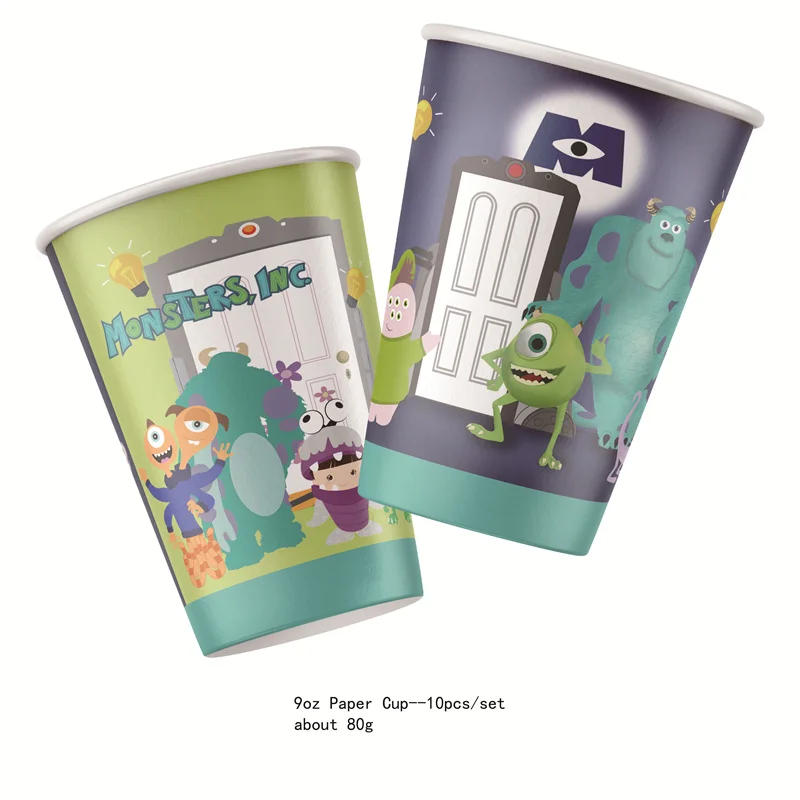 Description Picture 2 of itemMonsters In Party Supplies Disposable Party Cutlery Plates Napkins Cup Birthday Party Decorations for Boys and Girls