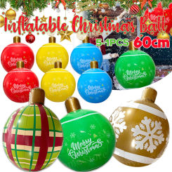 24 Inch PVC Inflatable Christmas Ball 5/4/3/2/1PCS Outdoor Indoor Christmas Tree Decoration Ornaments Home Xmas Decorations Ball