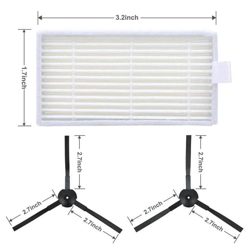 Description Picture 5 of itemSide Brush Filter Replacement Accessories Kits For Ilife V5 V5S V3 V3S V5pro V50 V55 X5 V5S Pro Vacuum Robot Cleaner