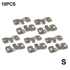 10pcs Picture Frame Keyhole Hanger Cold Rolled Steel Wall Hook Z Clip Bracket Interlocking Flush Mount Bracket Furniture Parts