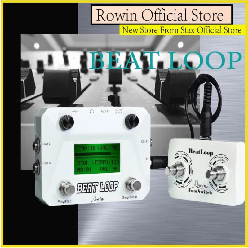 Description Picture 2 of itemRowin LBL-01 Guitar Beat Loop Pedals Drum Looper Machine 40 Drums Rhythm 50min Looper Recording Time Footswith Freely Included